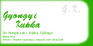 gyongyi kupka business card